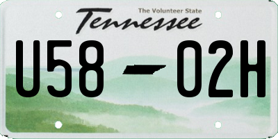 TN license plate U5802H