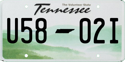 TN license plate U5802I
