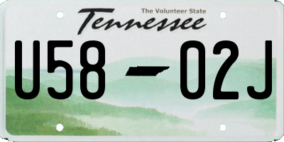 TN license plate U5802J