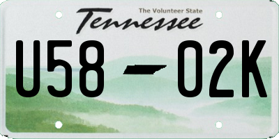 TN license plate U5802K