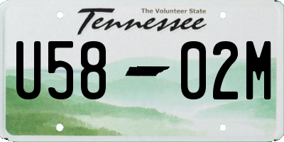 TN license plate U5802M