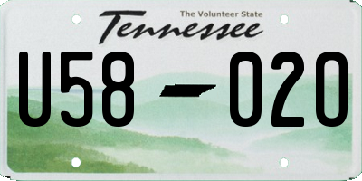 TN license plate U5802O