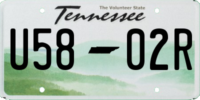 TN license plate U5802R
