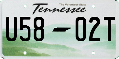 TN license plate U5802T