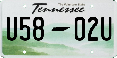TN license plate U5802U