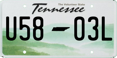 TN license plate U5803L