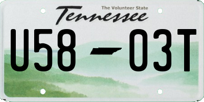 TN license plate U5803T
