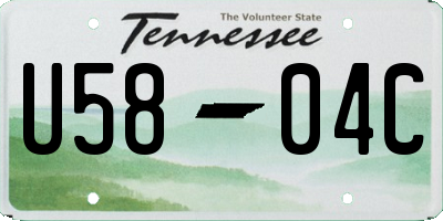 TN license plate U5804C
