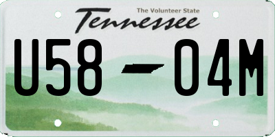 TN license plate U5804M