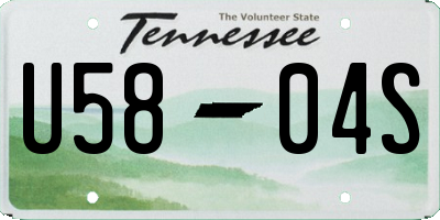 TN license plate U5804S