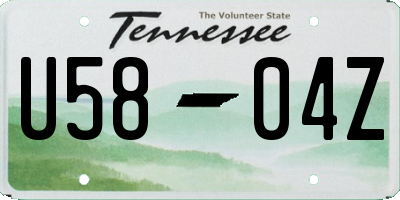 TN license plate U5804Z