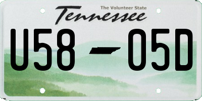 TN license plate U5805D