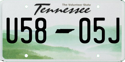 TN license plate U5805J