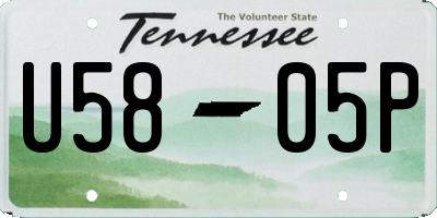 TN license plate U5805P