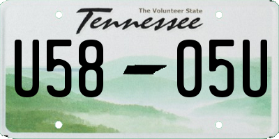 TN license plate U5805U