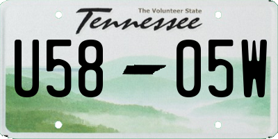 TN license plate U5805W