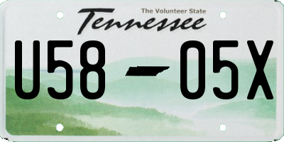 TN license plate U5805X