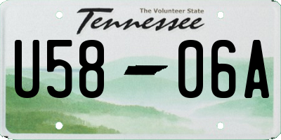 TN license plate U5806A