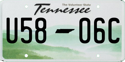 TN license plate U5806C