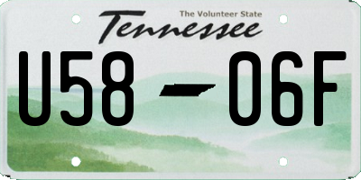 TN license plate U5806F