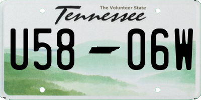 TN license plate U5806W