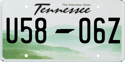 TN license plate U5806Z