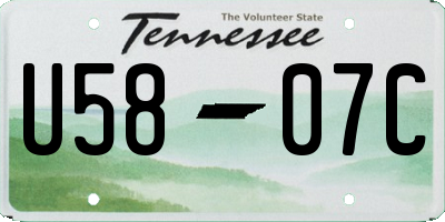TN license plate U5807C