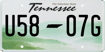 TN license plate U5807G