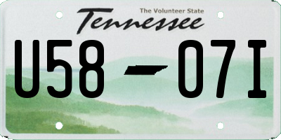 TN license plate U5807I