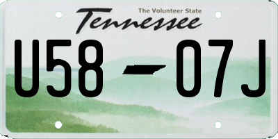 TN license plate U5807J