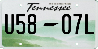 TN license plate U5807L