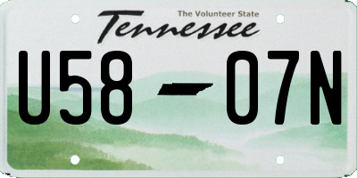 TN license plate U5807N