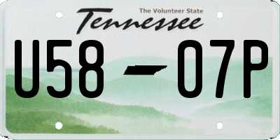 TN license plate U5807P