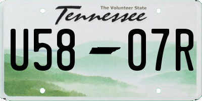 TN license plate U5807R
