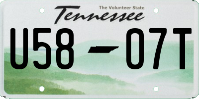TN license plate U5807T
