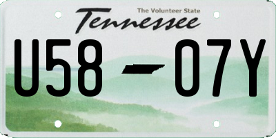 TN license plate U5807Y