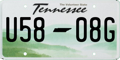TN license plate U5808G