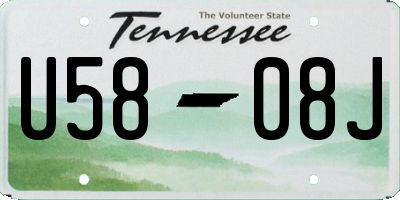 TN license plate U5808J