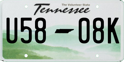 TN license plate U5808K