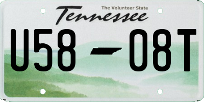 TN license plate U5808T