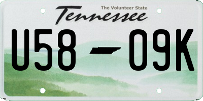 TN license plate U5809K