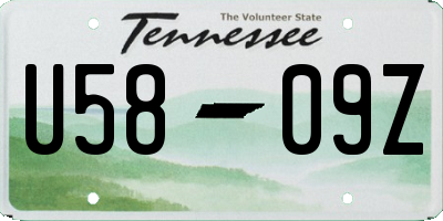 TN license plate U5809Z