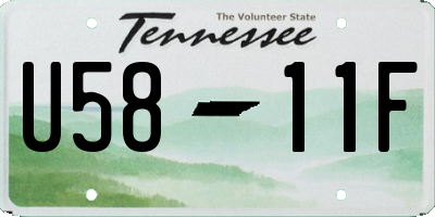 TN license plate U5811F