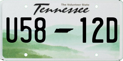TN license plate U5812D