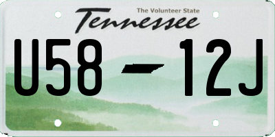 TN license plate U5812J