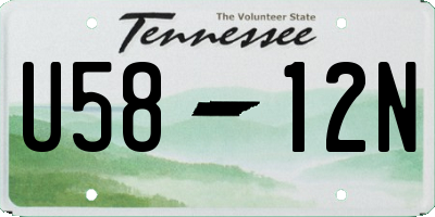 TN license plate U5812N