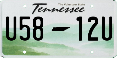 TN license plate U5812U