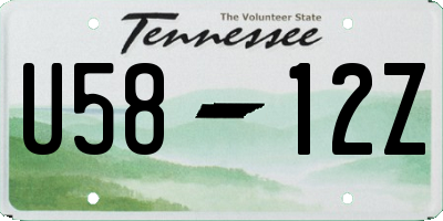 TN license plate U5812Z