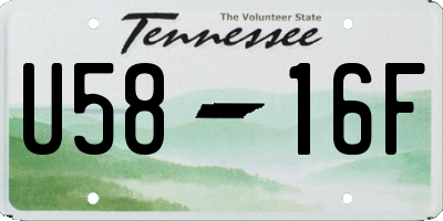 TN license plate U5816F