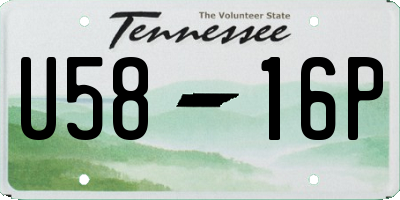 TN license plate U5816P